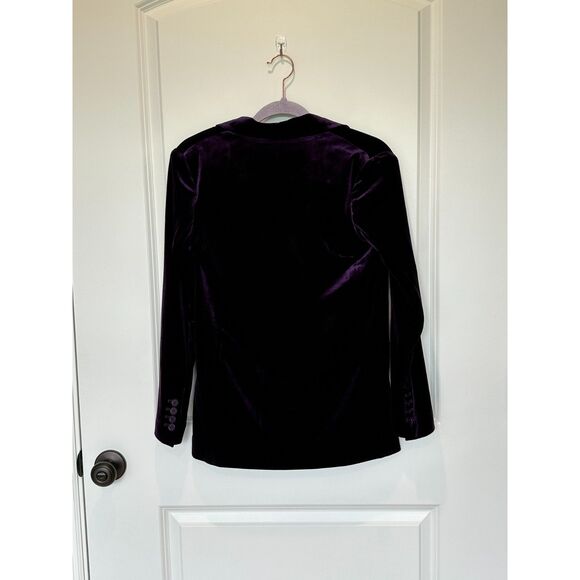 NWT Joan Vass Purple Velvet Single Button Blazer Size Small - Picture 3 of 9